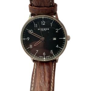 Men's Akribos XXIV Swiss Quartz Watch Date/ Time Adjustable Leather Band
